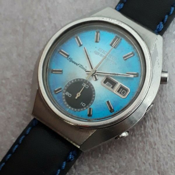 Seiko 5 sports speed timer blue dial model 6139 8040 WORKING ...