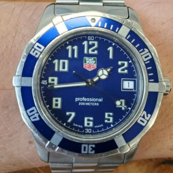 TAG HEUER 2000 SERIES PROFESSIONAL BLUE WATCH ORIGINAL DIAL WM1113 ...