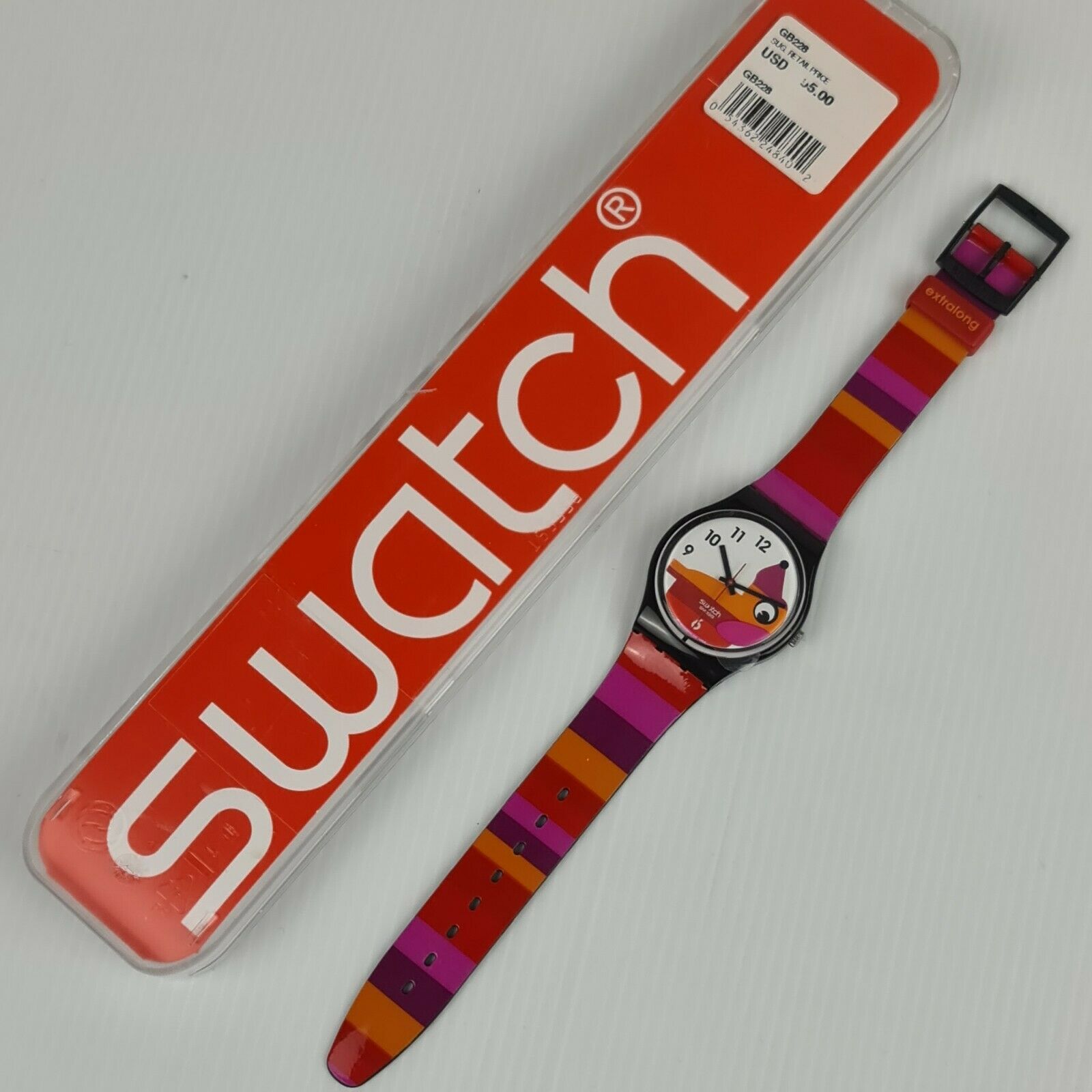 Swatch Watch ExtraLong GB228 Dachshund Wristwatch 2004 Colorful Dog Face  Profile | WatchCharts Marketplace