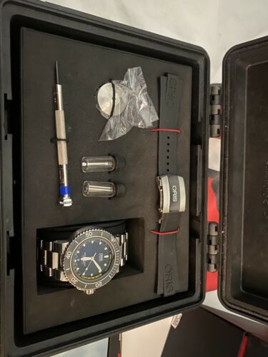 Mens Oris Aquis Depth Gauge Set Automatic Watch 0173376754154-SET Used ...