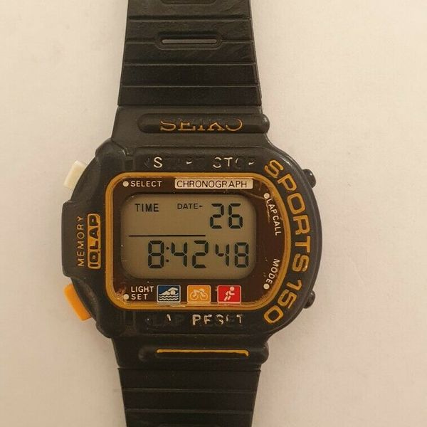 Vintage SEIKO SPORTS 150 Digital Chronograph Watch S600501A WatchCharts