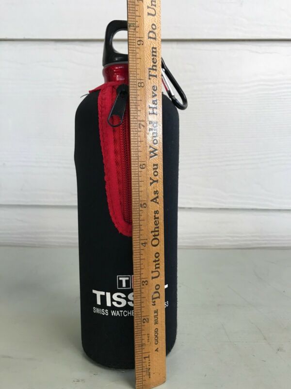 Tissot Water Bottle Red with Black Neoprene Insulated Cover