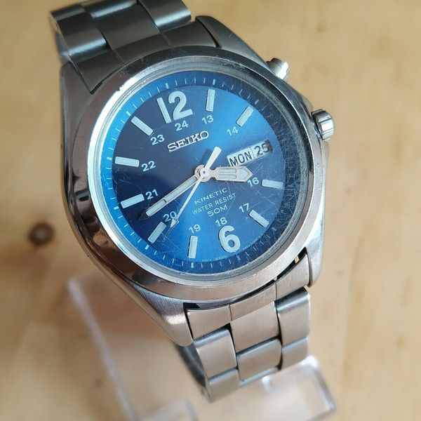 SEIKO 5M43-0E70 キネティック 稼働品 メンズ腕時計 Seiko Kinetic Mens Watch Needs New Capacitor 5M43-0E70