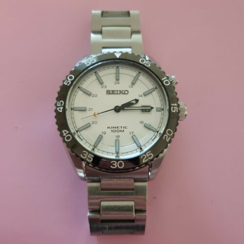 Seiko kinetic Ska615P1 100m mens divers watch 5M82 0AH0 with steel bracelet WatchCharts