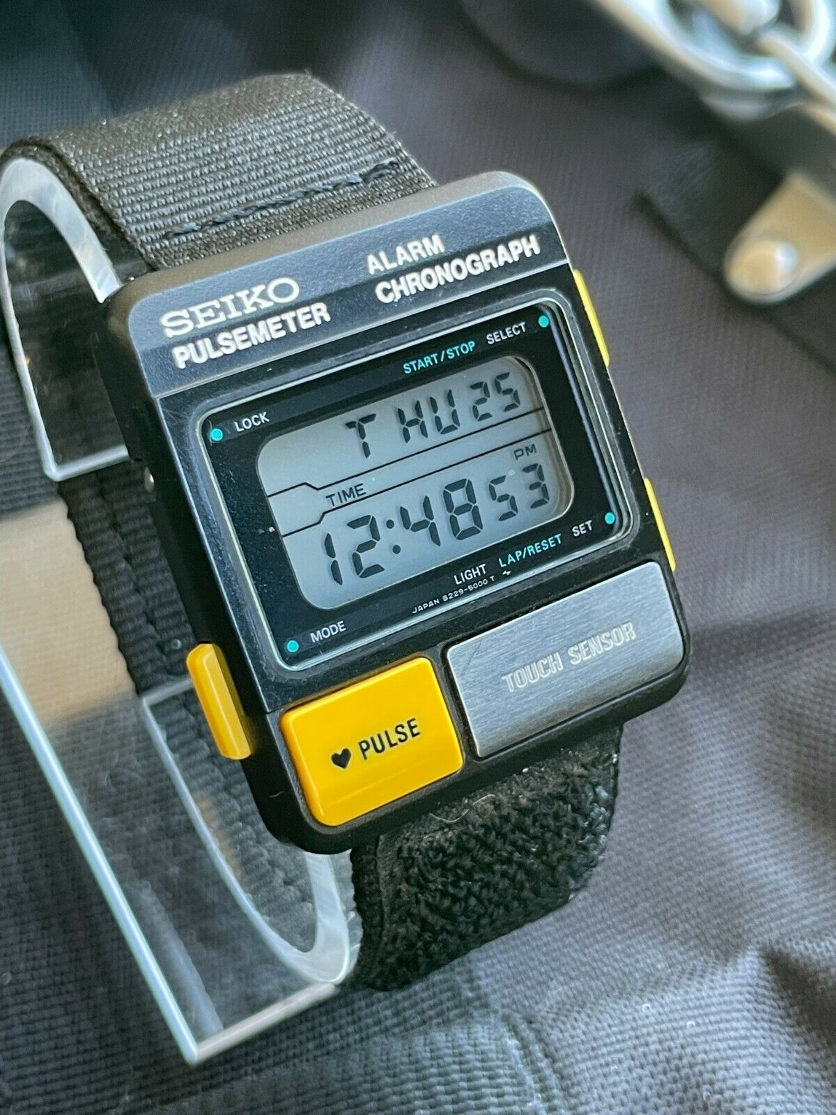 Vintage Seiko Quartz Chronograph Pulsemeter LCD S229 5001 Aliens