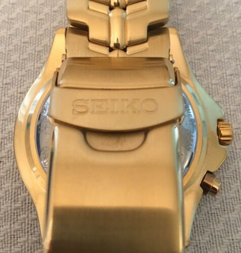 SEIKO Kinetic 100M Gold Tone Watch, 5M62A, 8” | WatchCharts