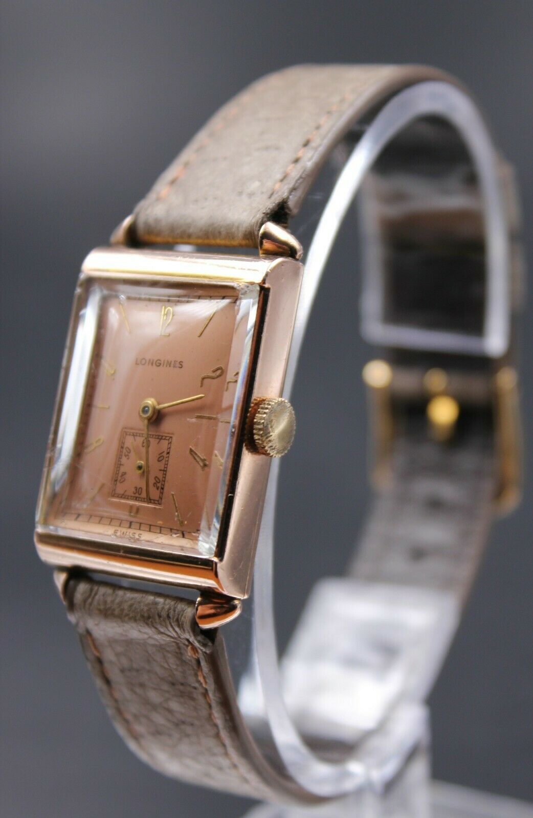 VINTAGE LONGINES 17 JEWELS 10k ROSE GOLD FILLED MEN S WATCH 1937