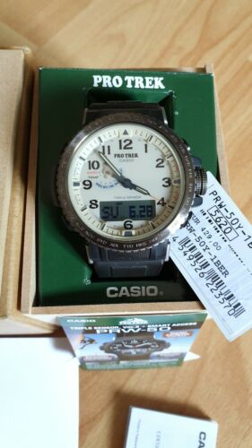 Casio Pro Trek Prw 50y 1ber Outdoor Weltuhr/Solaruhr 3 Sensor mit