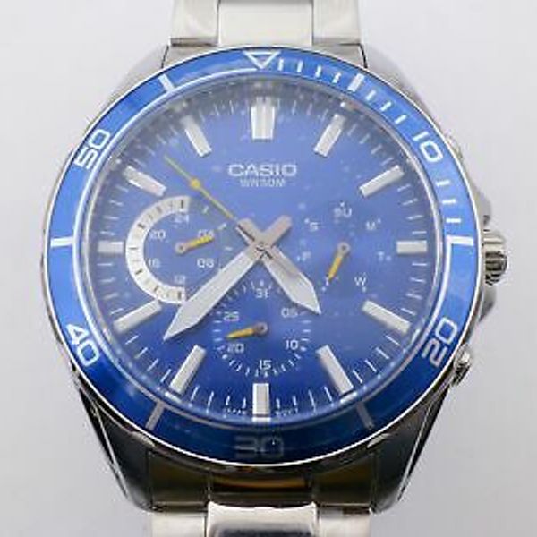 Casio 5374 MTD 320 Stainless Steel Water Resist Chronograph Watch Operational WatchCharts Marketplace