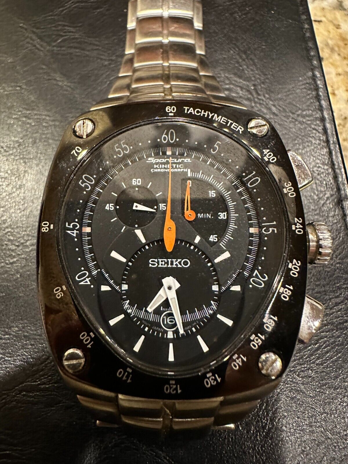 Seiko Sportura Kinetic Chronograph 7L22-0AD0 Stainless Steel 