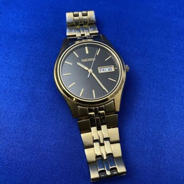 Vintage Seiko 7N439048 Day Date Gold Plated Men’s Quartz Watch