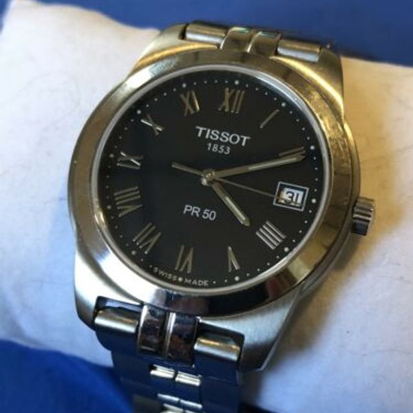 TISSOT PR50 黒文字盤 ローマンダイヤル 稼働品 TISSOT PR50 黒文字盤 ローマンダイヤル 稼働品 - メルカリ