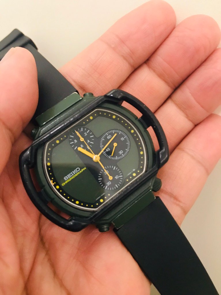 FS: SEIKO 7A28 - 500A GIUGIARO Motocross Speedmaster Chronograph Vintage  Green Watch | WatchCharts Marketplace