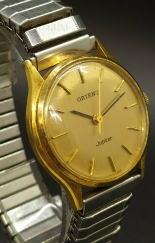 Vintage 1982 Orient Jupiter Gold Tone 17 Jewels Men's Watch