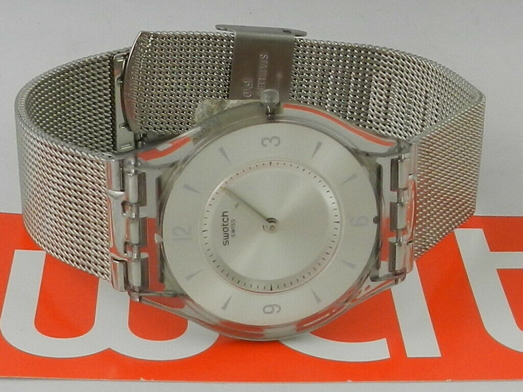 Swatch metal knit ladies on sale watch