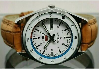 SEIKO 5 AUTOMATIC WHITE COLOR DIAL 24 HOUR DAY DATE MEN S WATCH