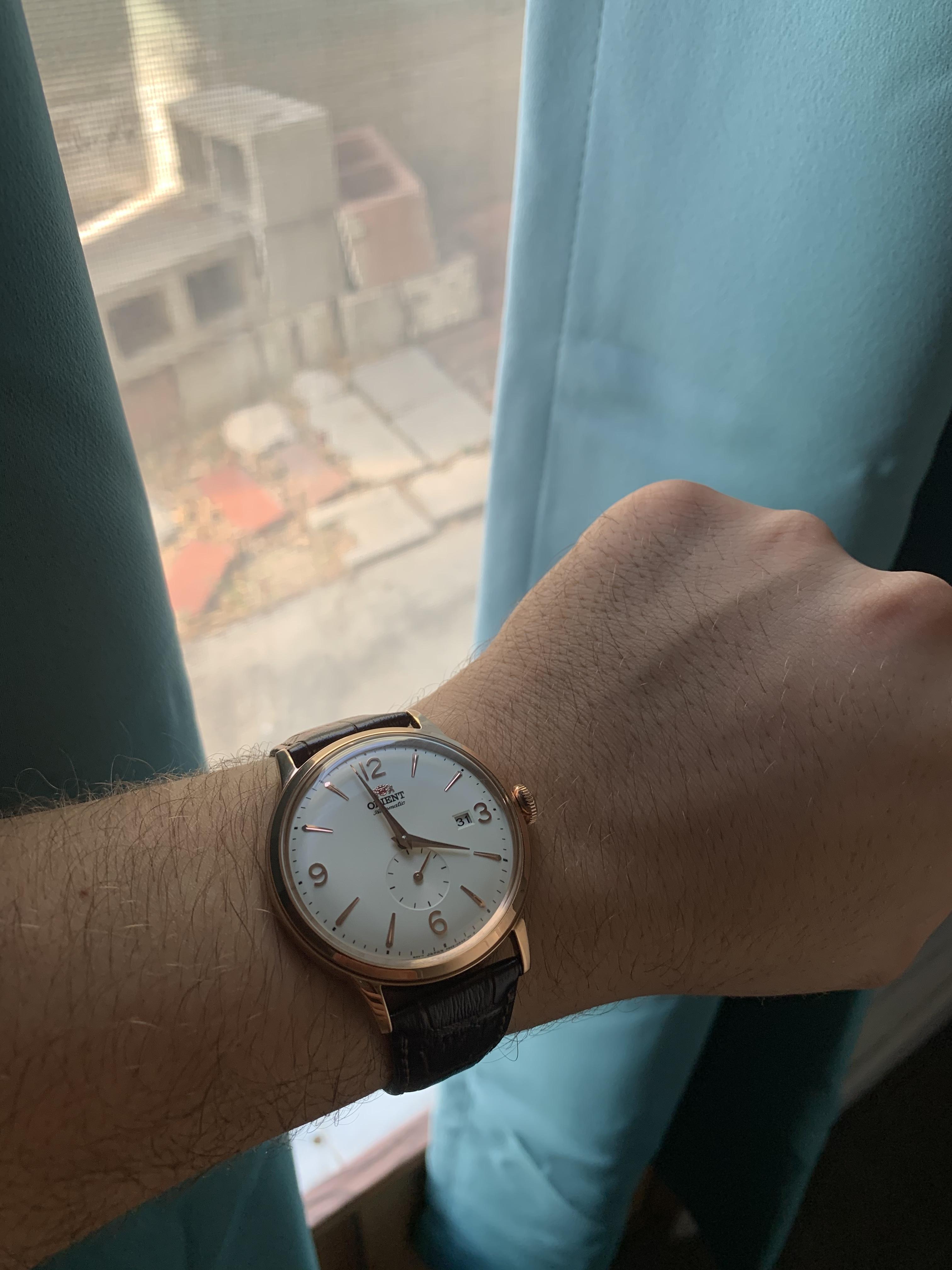 orient small seconds rose gold