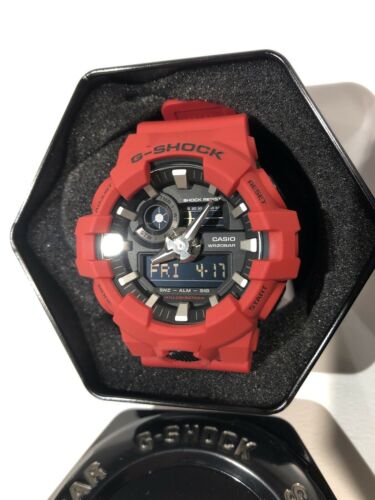 New Casio G Shock Ga700 4a Super Illuminator Red Military Watch Watchcharts