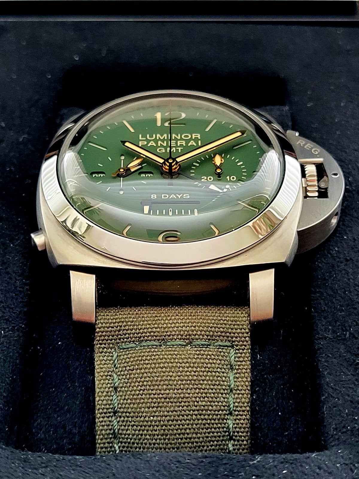 Panerai Luminor 1950 GMT Green Chrono Monopulsante 8 Days 44mm