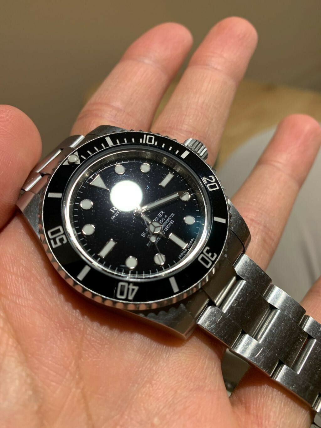 Tough Beat Up Rolex 114060 Submariner No Date Ceramic Bezel SS BOX