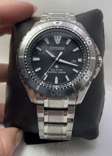Citizen Men's Eco-Drive Promaster Diver Grey Dial SS Band Watch