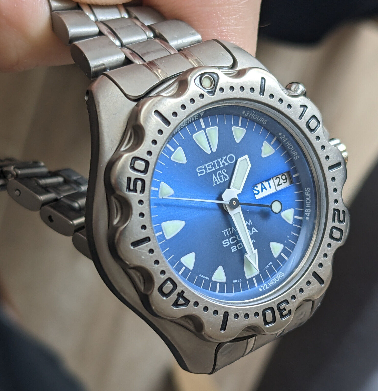 WTS Seiko SBBW025 5M23 6B40 blue titanium AGS scuba WatchCharts