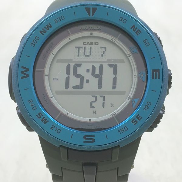 [Used] CASIO Solar watch / Digital / Khaki / Blue / PRG330 / PRO TREK ...