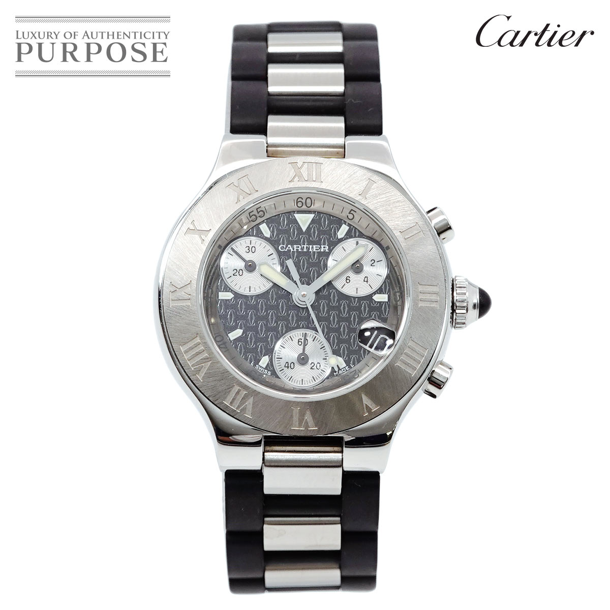 Cartier Must 21 Chronoscaph SM Chronograph Watch Date Quartz Battery replaced] Cartier Cartier Must 21 Chronoscaph SM  main image 4