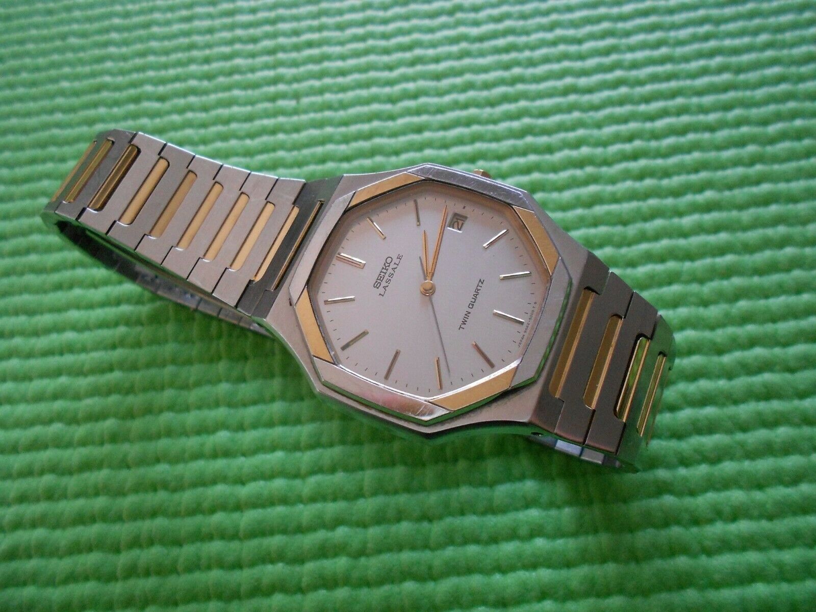 Seiko Lassale Twin Quartz 9442-5019 34mm Two Tone Watch