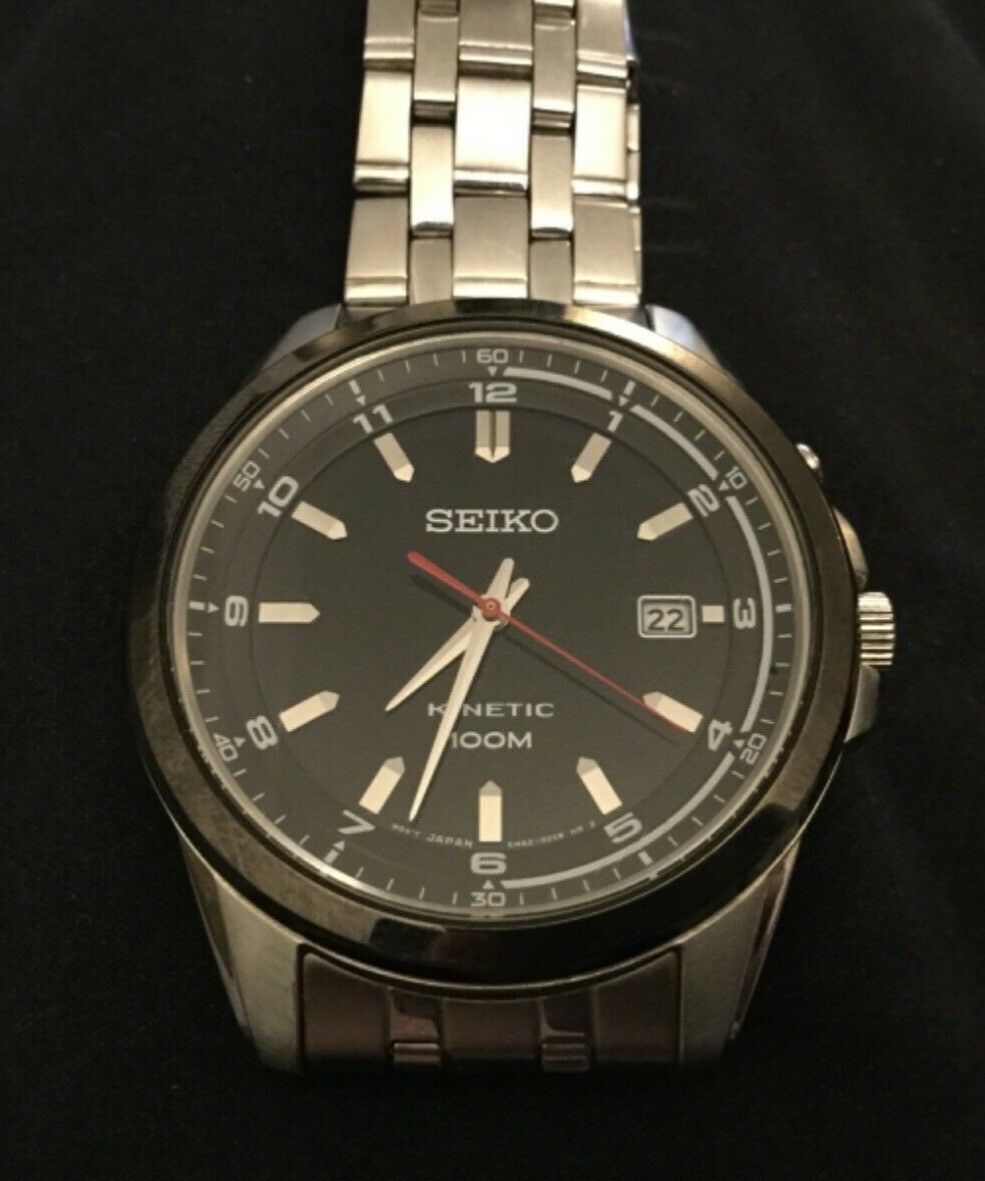 Seiko kinetic SKA635 5M62 0DE0 stainless steel watch 42mm