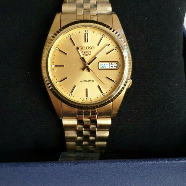 SEIKO 5 SNXJ94 DateJust 7S26 Automatic WATCH Homage President Fluted ...