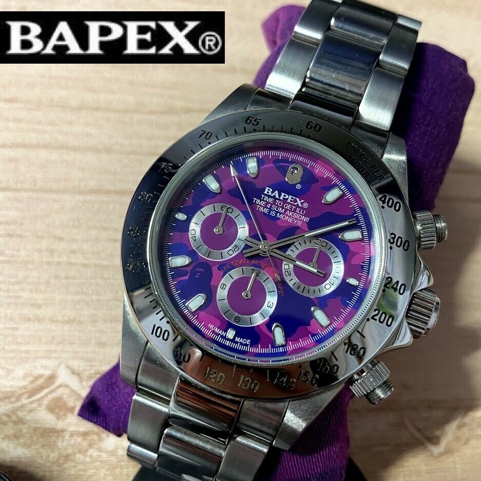 A BATHING APE BAPEX DAYTONA Purple Camo Automatic Watch Made in Japan Super Rare WatchCharts Marketplace