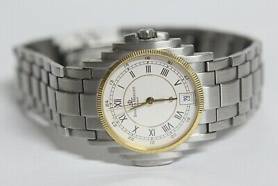 BAUME MERCIER GENEVE DATE SWISS MADE ACIER INOX STAINLESS STEEL