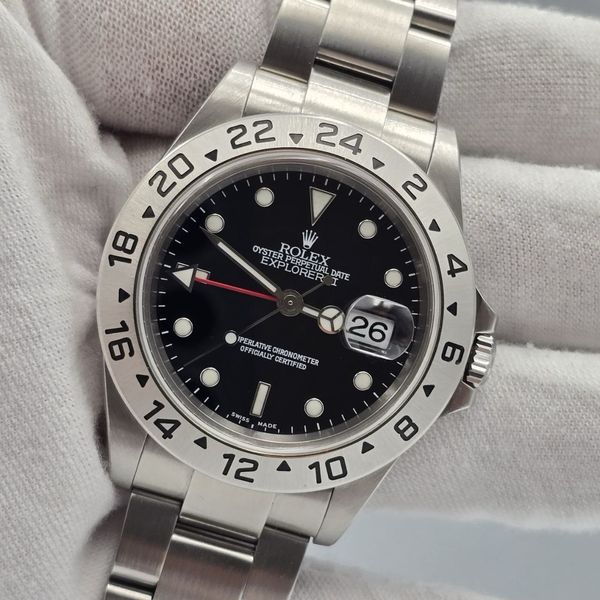 2005 Rolex Explorer II 16570 Steel Black Dial NO HOLES Automatic Date ...