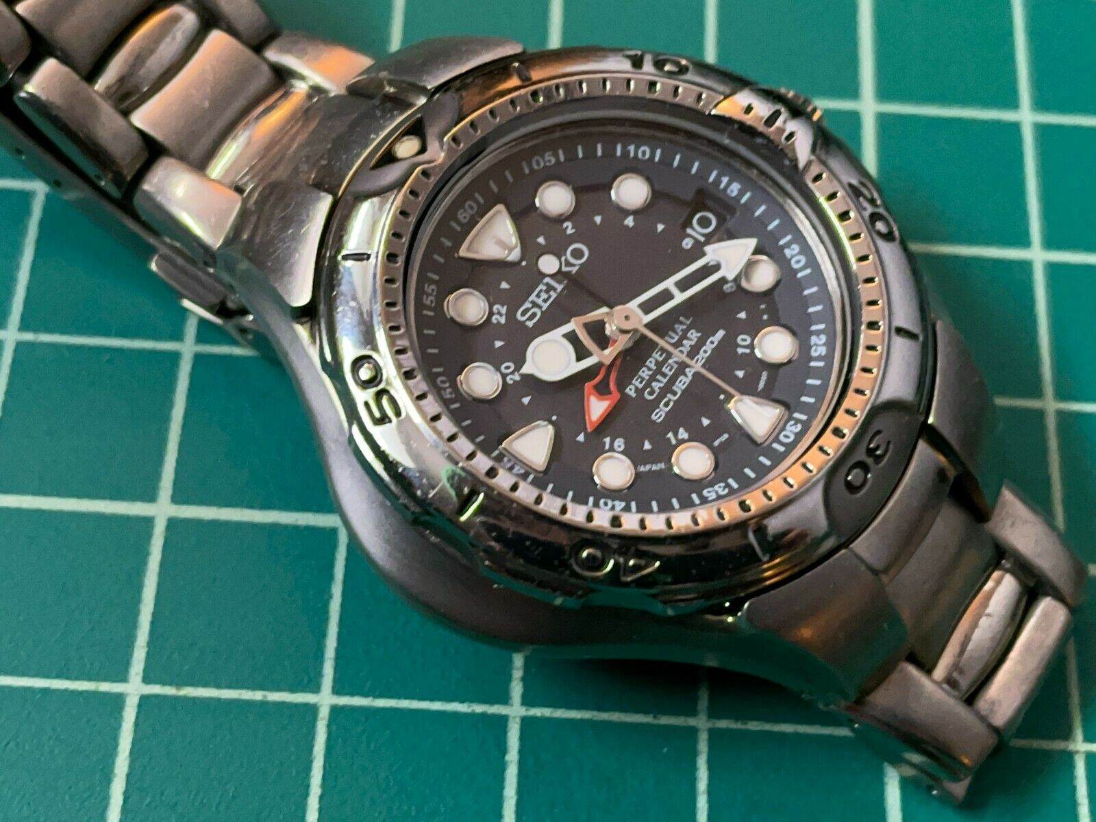 【希少】SEIKO ダイバー チタン scuba GMT 8F58-0020 セイコー ピピン 200mダイバー パーペチュアルGMT チタン 保証書