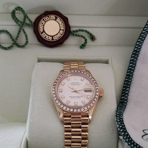 Rolex Ladies President 18k Datejust Rolex Diamond Bezel & Dial 1999 MFG ...