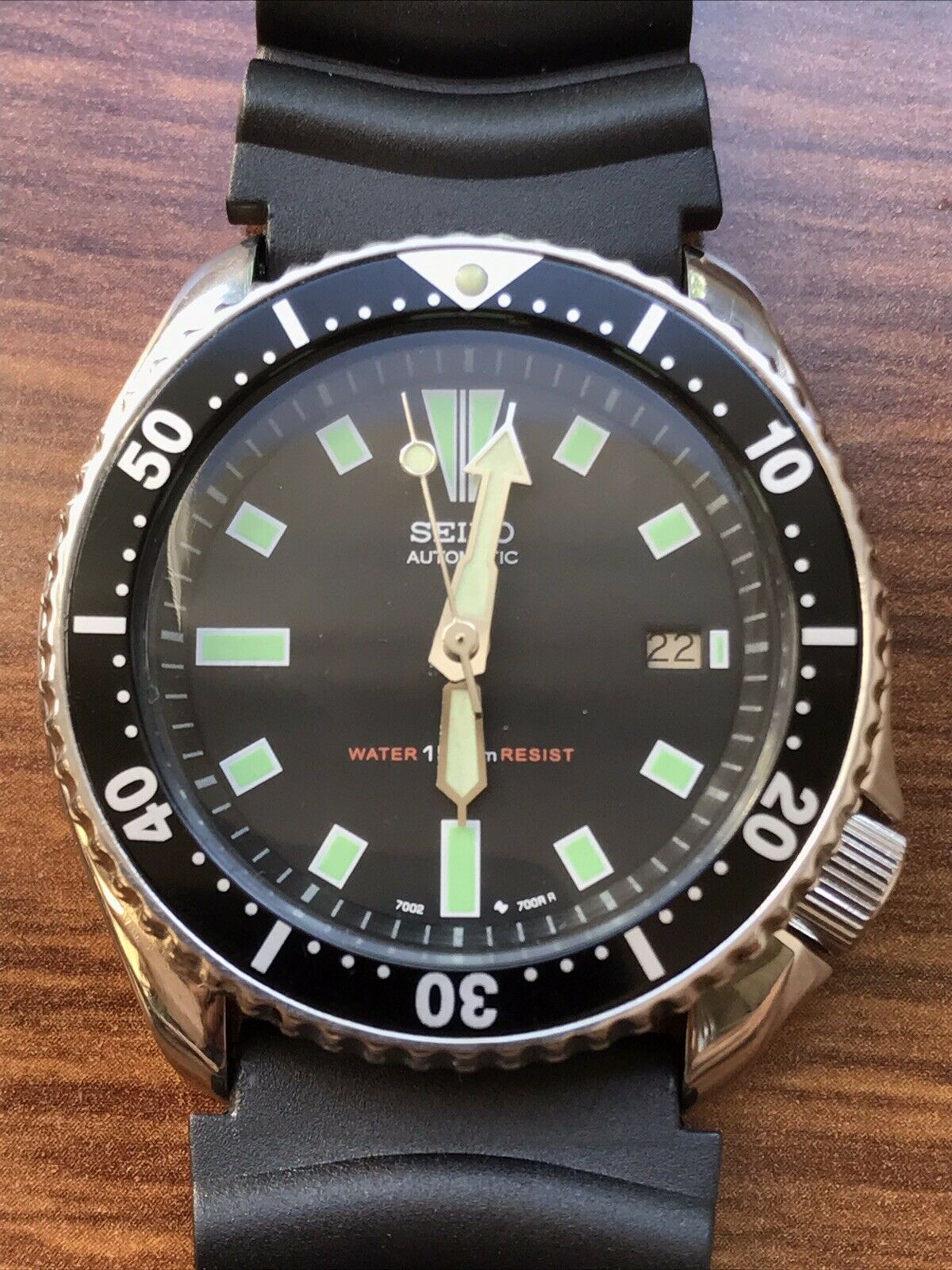 Seiko 7002-7000 SDS001 Black Vintage Men's Automatic Diver Watch Patina |  WatchCharts