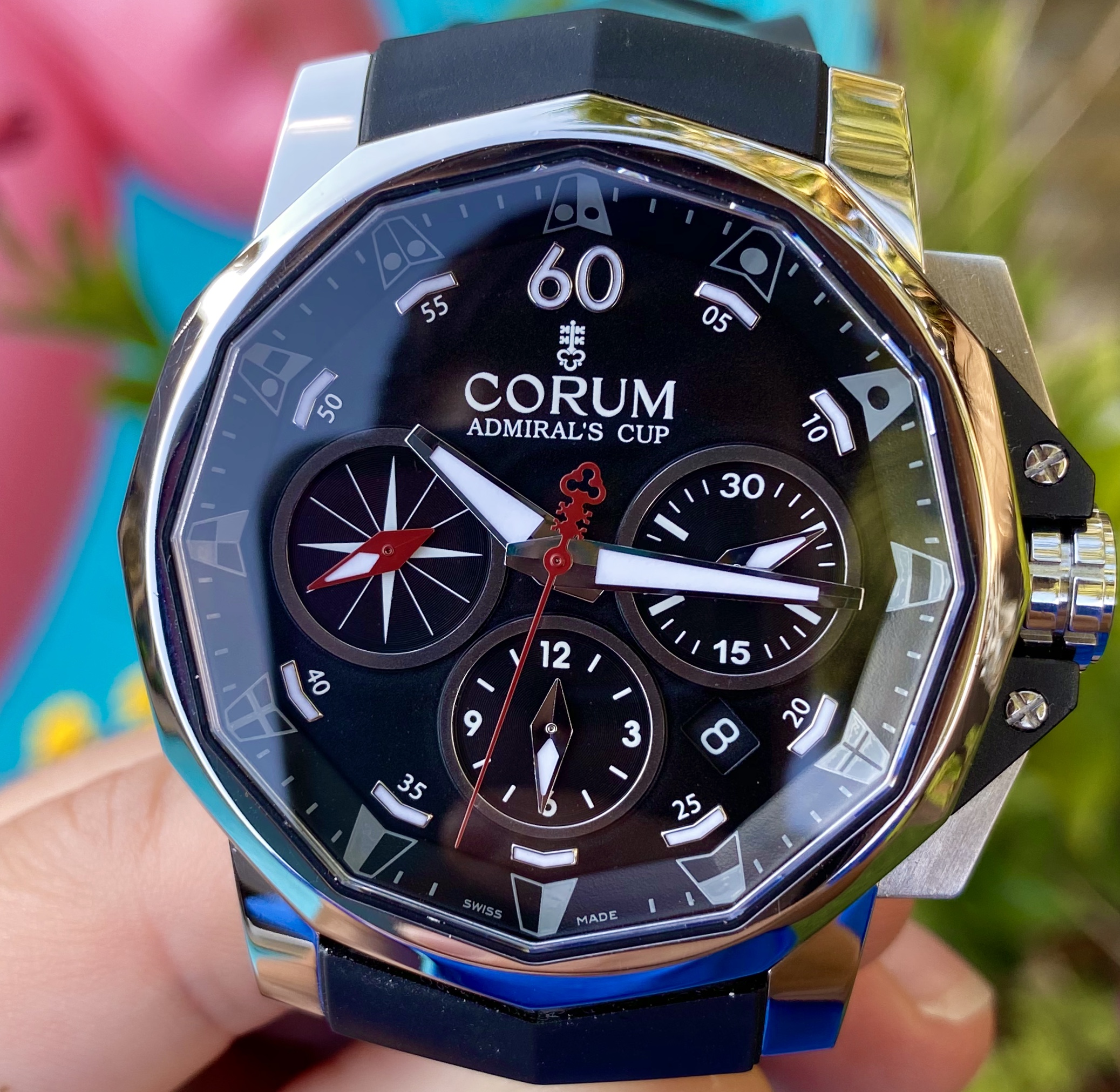 Corum Admiral s Cup 8.2K MSRP Black 44 Automatic Chronograph