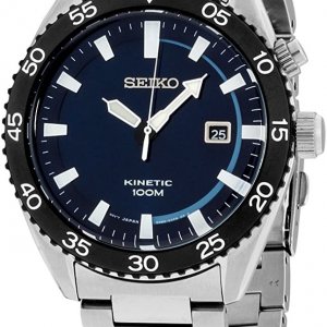 Seiko Kinetic SKA623 Silver Tone Stainless Steel 44mm Blue Dial Men's Watch  | WatchCharts
