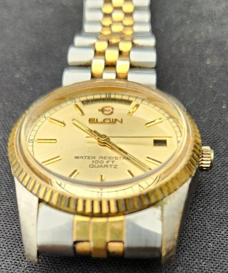 Elgin 377SR Hong Kong Made Mens Quartz Watch New Battery