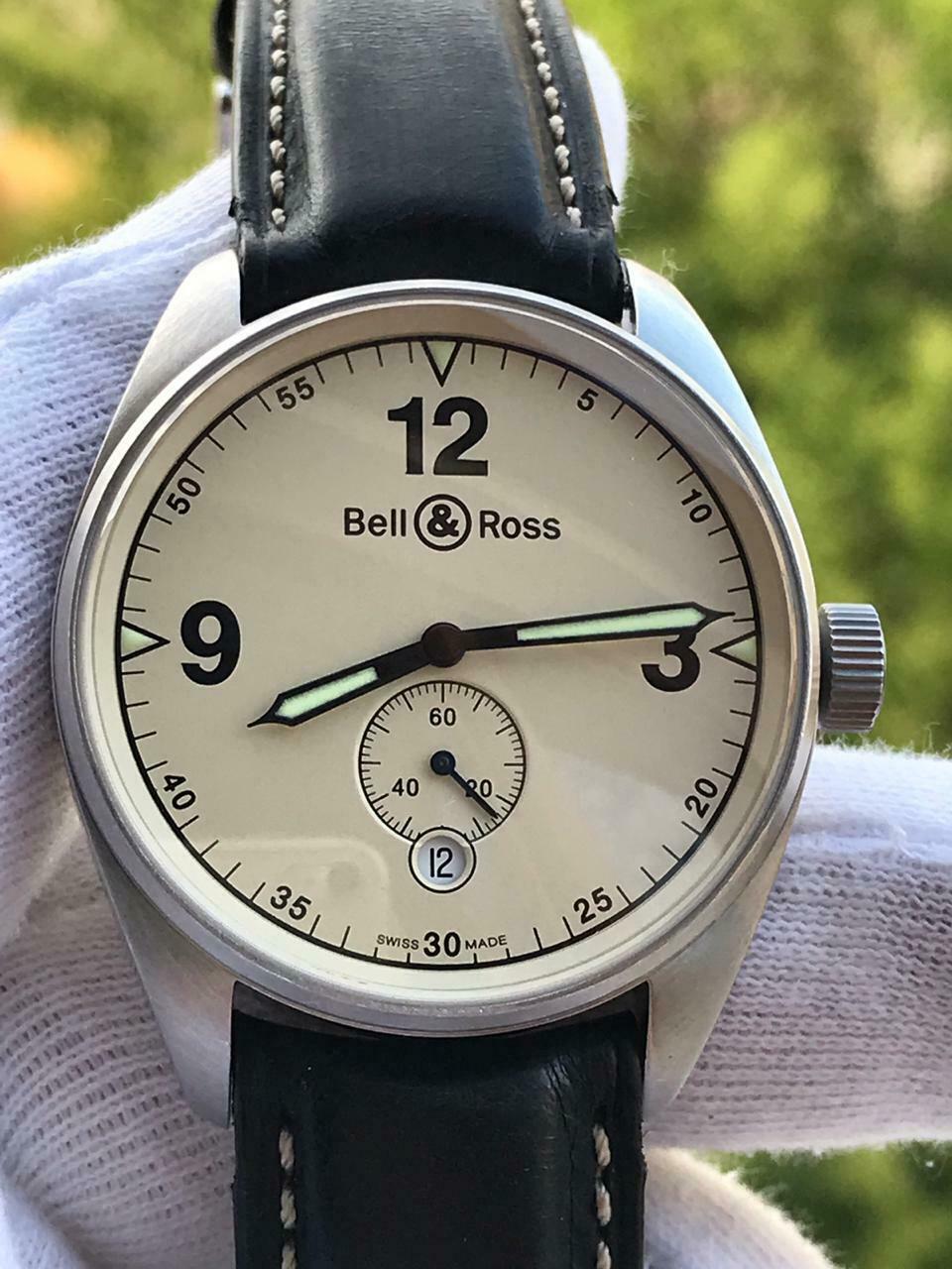 BELL ROSS VINTAGE 123S AUTOMATIC DATE SUB SECOND MENS 38mm SWISS