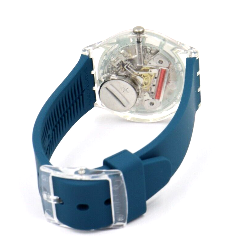 New Swiss Swatch URBAHOLIC BLUE AWAY Silicone Day Date Teal Watch