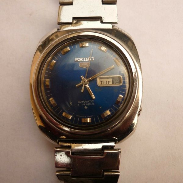 Seiko 5 Automatic 21 Jewels 6119-8430 Blue Dial Watch Japan ...