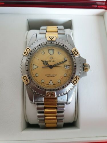 ZODIAC Professional 200M Two Tone Diver Quartz Watch Ref. 206.12