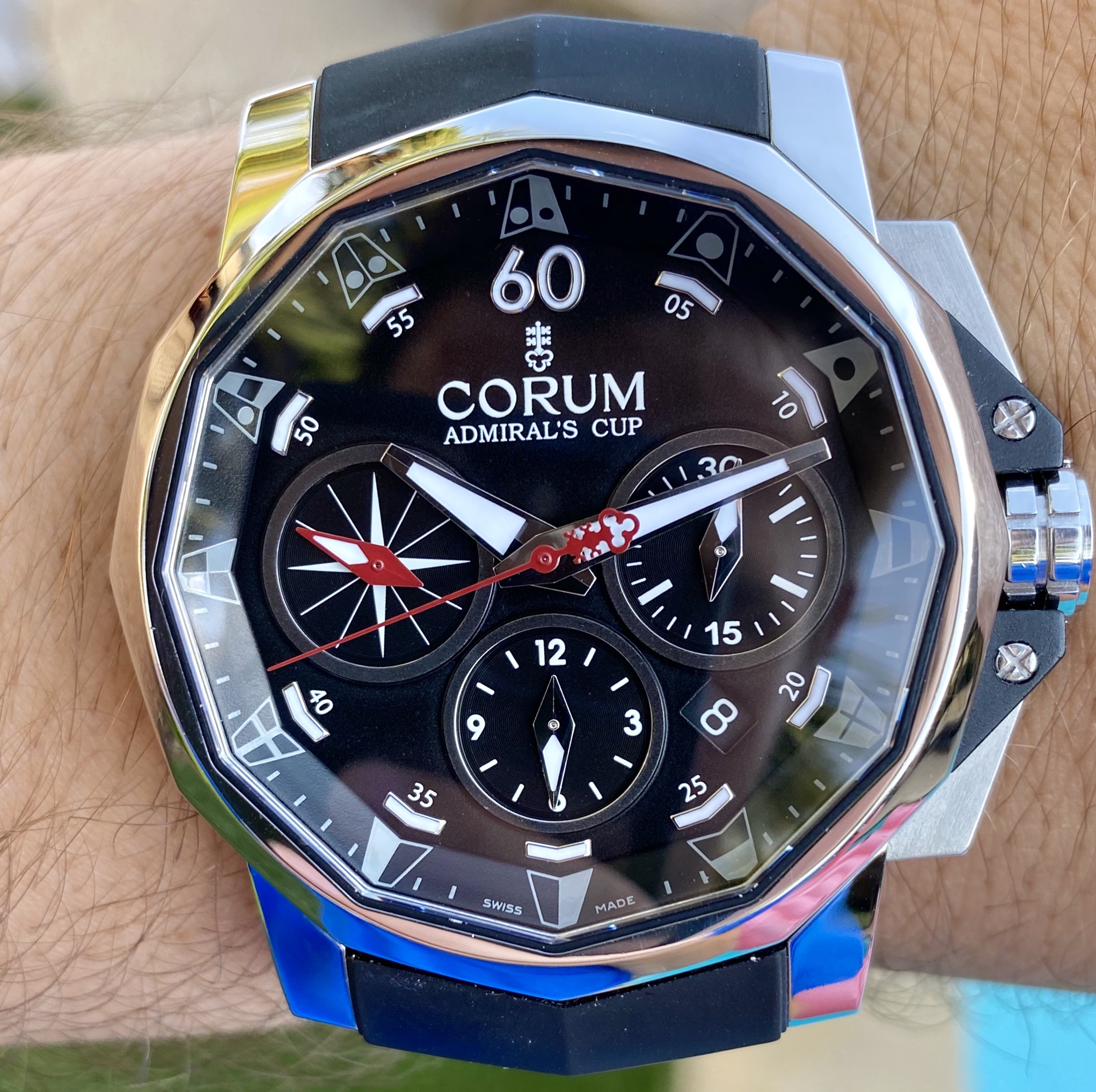 Corum Admiral s Cup 8.2K MSRP Black 44 Automatic Chronograph