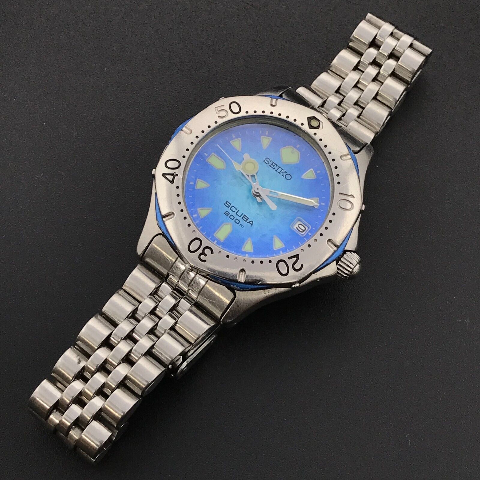 Vintage Seiko Mother of Pearl Dial Scuba Diver 200 M Japan Men