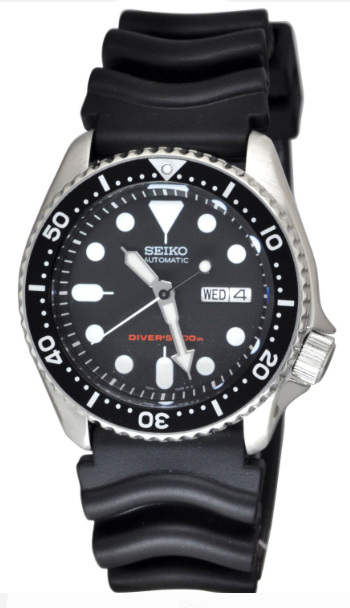 seiko men's automatic analogue watch with rubber strap skx007k