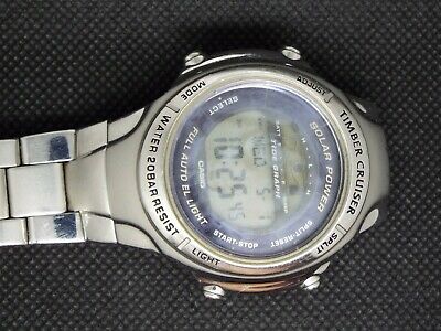 RARE CASIO VINTAGE DIGITAL WATCH TIMBER CRUISER TIC-10 2037 SOLAR 