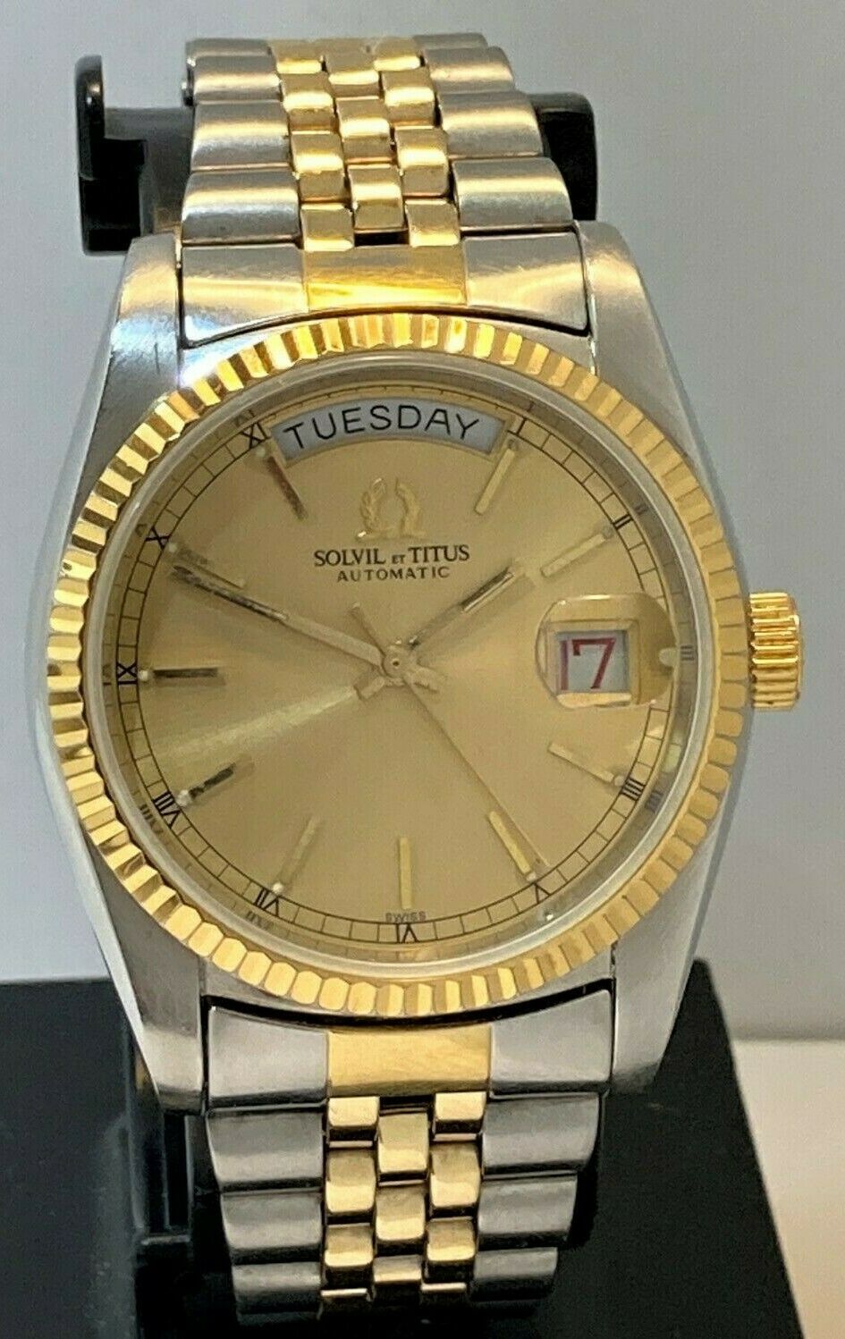 VINTAGE 1980'S SOLVIL ET TITUS DAY & DATE! 17 JEWEL ETA 2834-2! USA SELLER!  | WatchCharts Marketplace