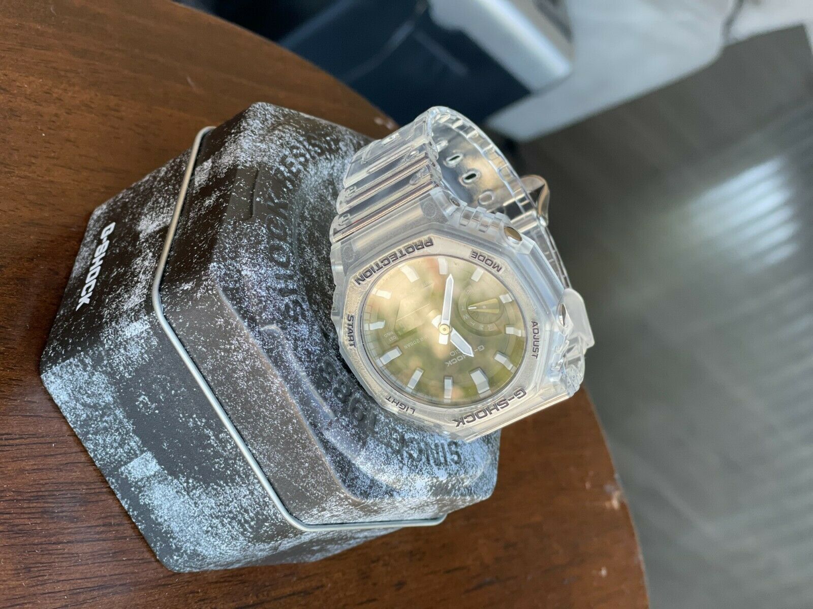 Casio G Shock GA 2100 1a1 MOD with Skeleton Band Face